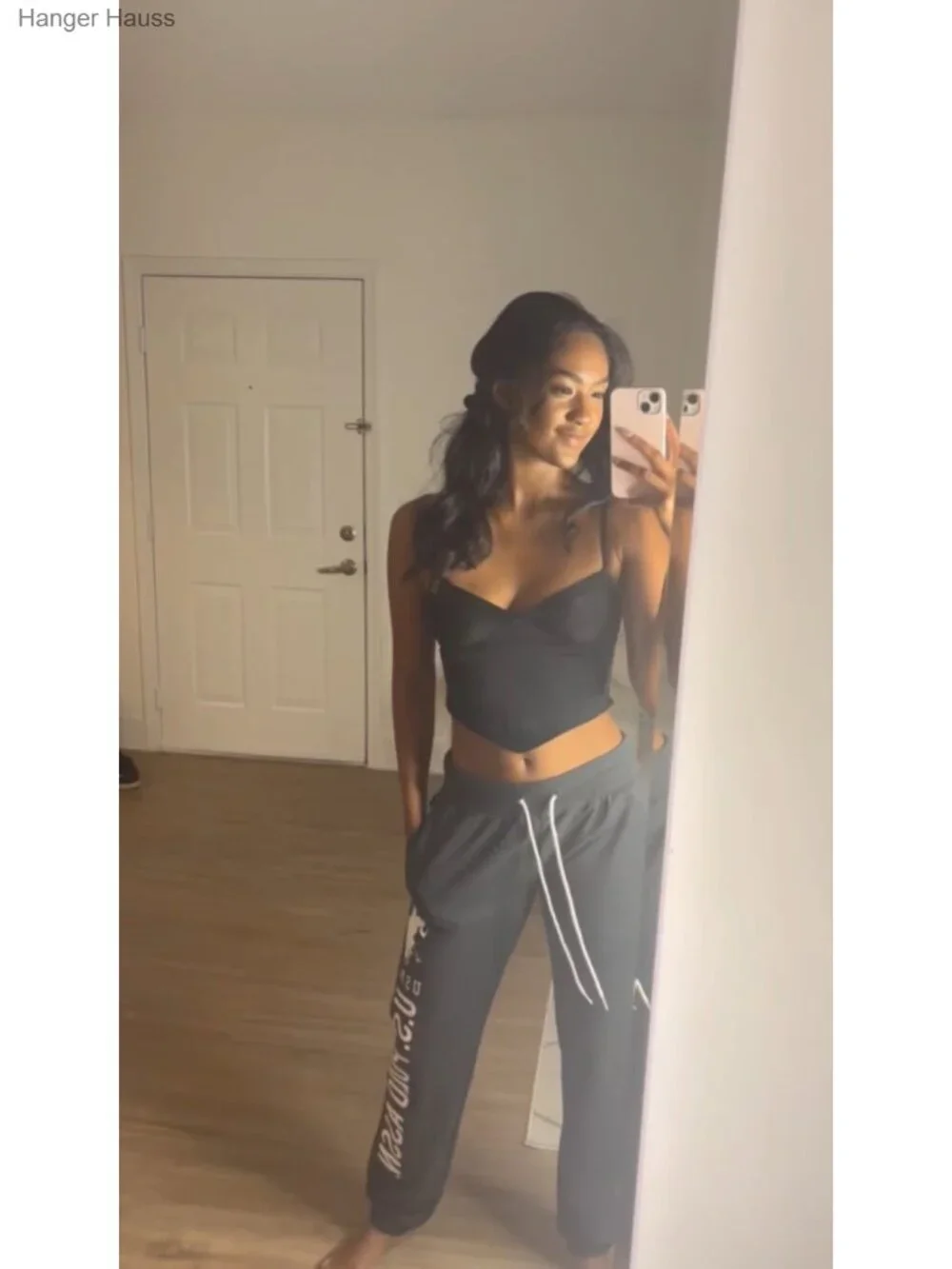 French Terry Joggers with Pockets, Mid Rise, Drawstring Waist, Cuffed Hem_6